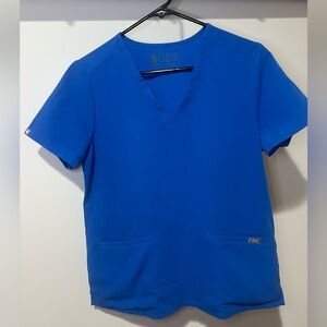 Figs Royal Blue V-Neck Scrub Top